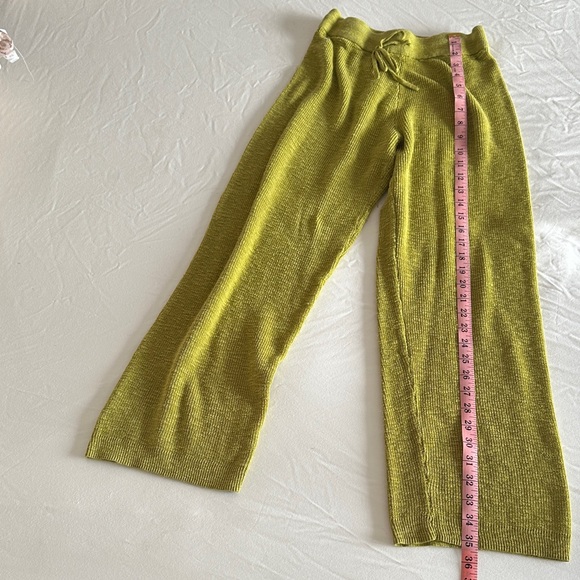 Wide Leg Knit Pants in Olive Green - Picture 3 of 6